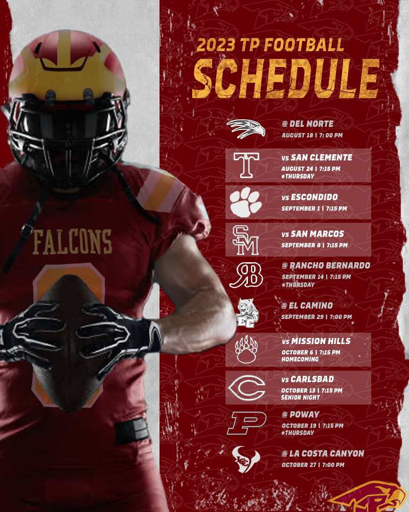 2023 Varsity Schedule* - Falcons Football